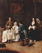 Pietro Longhi Besuch bei einem Lord oil